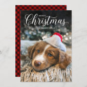 Klassieke kerstakertype met kerst feestdagenkaart (Voorkant / Achterkant)