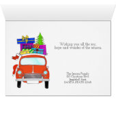 Klassieke kerstauto met cadeaus (Binenzijde Horizontaal (Onderkant))