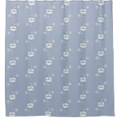 Klassieke kerstaven van zilverblauw douchegordijn (Voorkant)