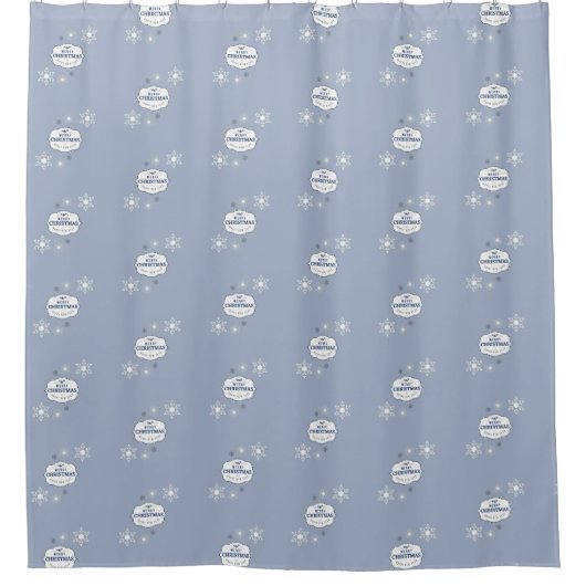 Klassieke kerstaven van zilverblauw douchegordijn (Voorkant)