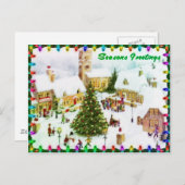 Klassieke kerstbegroetende briefkaarten (Voorkant / Achterkant)