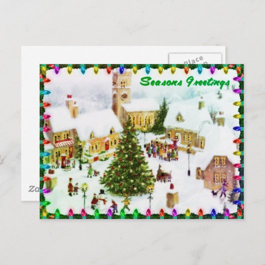 Klassieke kerstbegroetende briefkaarten (Voorkant / Achterkant)