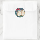 Klassieke kerstbekroning voor kerstkerstmis ronde sticker (Tas)