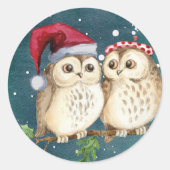 Klassieke kerstbekroning voor kerstkerstmis ronde sticker (Voorkant)
