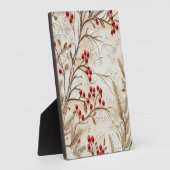 Klassieke kerstbessen en sneeuwvlokken fotoplaat (Zijkant)