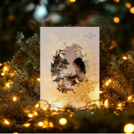 Klassieke Kerstbessen Foto Folie Uitnodiging