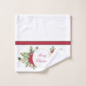 Klassieke Kerstbloemen Bad Handdoek (Wasdoekje)