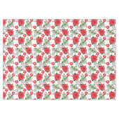 Klassieke kerstbloemen rode en witte sterren tafelkleed (Voorkant (Horizontaal))