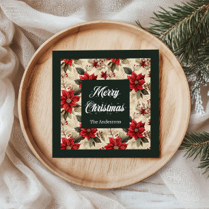 Klassieke Kerstbloemen Servetten Rustieke Eleganti