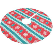 Klassieke Kerstbomen en Sneeuwvlokken Patroon Kerstboom Rok (Gekanteld)