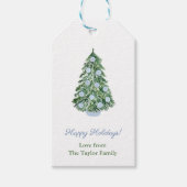 Klassieke kerstboom Chinoiserie Prettige feestdage Cadeaulabel (Voorkant)