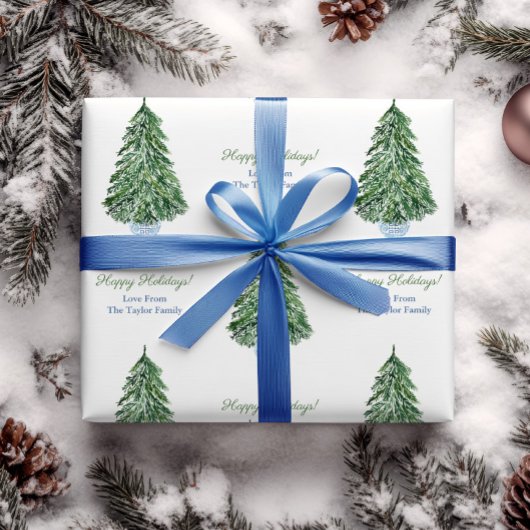 Klassieke kerstboom Chinoiserie Prettige feestdage Cadeaupapier