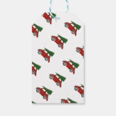 Klassieke kerstboom familie cadeaulabel (Achterkant)