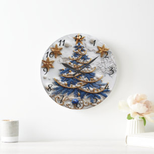 Klassieke kerstboom Feestelijk kerstontwerp Grote Klok