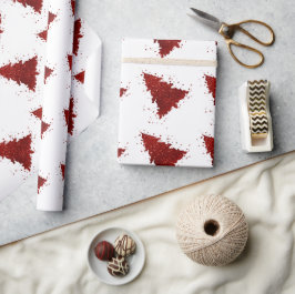 Klassieke kerstboom | Feestelijke Rich Crimson Red Cadeaupapier