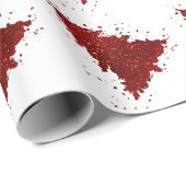 Klassieke kerstboom | Feestelijke Rich Crimson Red Cadeaupapier (Rol Hoek)