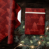 Klassieke kerstboom | Feestelijke Rich Crimson Red Cadeaupapier