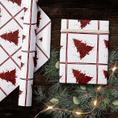Klassieke kerstboom | Feestelijke Rich Crimson Red Cadeaupapier