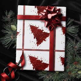 Klassieke kerstboom | Feestelijke Rich Crimson Red Cadeaupapier