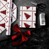 Klassieke kerstboom | Feestelijke Rich Crimson Red Cadeaupapier