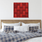 Klassieke kerstboom | Feestelijke Rich Crimson Red Canvas Afdruk (Insitu (Slaapkamer))