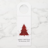 Klassieke kerstboom | Feestelijke Rich Crimson Red Flessenhanger (Voorkant)