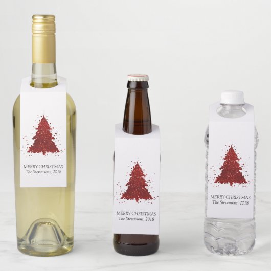 Klassieke kerstboom | Feestelijke Rich Crimson Red Flessenhanger (In situ)