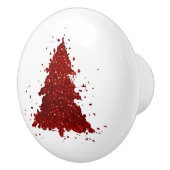 Klassieke kerstboom | Feestelijke Rich Crimson Red Keramische Knop (Rechts)