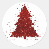 Klassieke kerstboom | Feestelijke Rich Crimson Red Ronde Sticker (Voorkant)