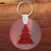 Klassieke kerstboom | Feestelijke Rich Crimson Red Sleutelhanger (Achterkant)