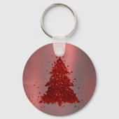Klassieke kerstboom | Feestelijke Rich Crimson Red Sleutelhanger (Achterkant)