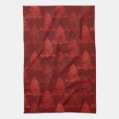 Klassieke kerstboom | Feestelijke Rich Crimson Red Theedoek (Verticaal)