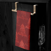 Klassieke kerstboom | Feestelijke Rich Crimson Red Theedoek