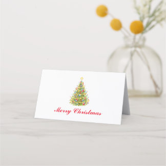 Klassieke kerstboom, gevouwen plaatskaarten plaatskaartje