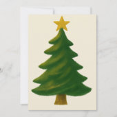 Klassieke Kerstboom in olieverf stijl uitnodiging (Voorkant)
