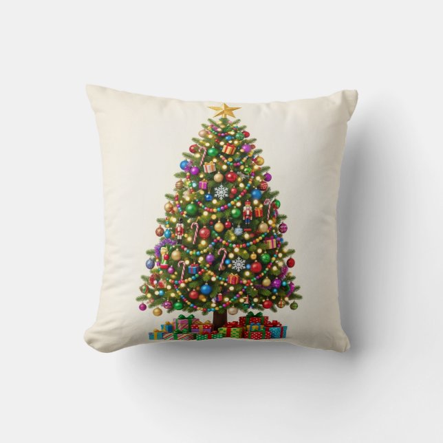Klassieke Kerstboom Kerst Kussen (Voorkant)