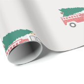 Klassieke kerstboom op een brandweerwagen cadeaupapier (Rol Hoek)