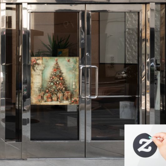 Klassieke Kerstboom Raam Cling Raamsticker (Kantoordeur)