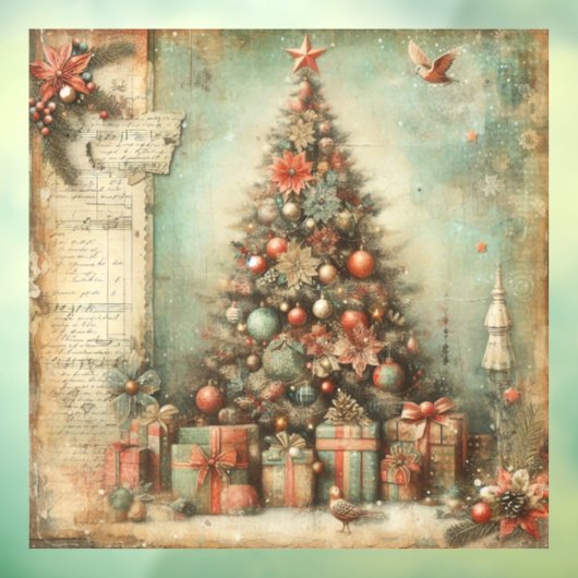 Klassieke Kerstboom Raam Cling Raamsticker (Vel 3)