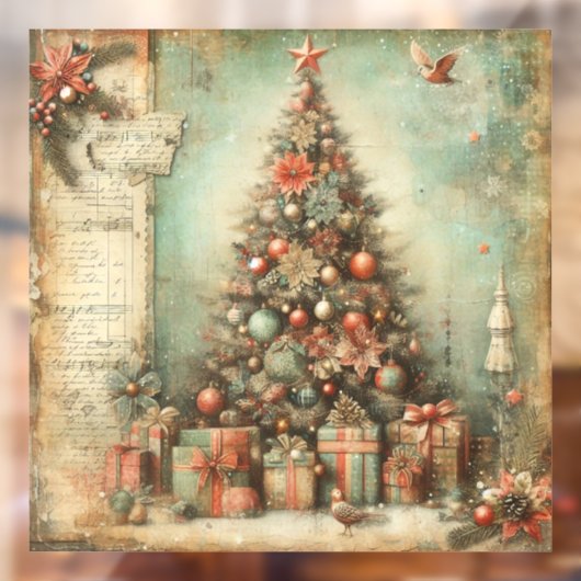 Klassieke Kerstboom Raam Cling Raamsticker (Vel 2)