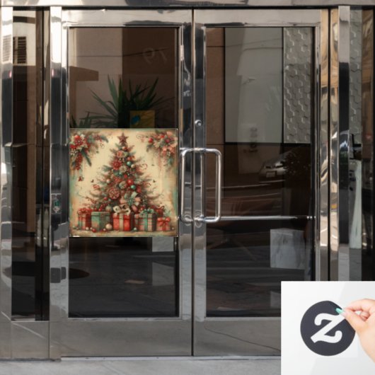 Klassieke Kerstboom Raam Cling Raamsticker (Kantoordeur)