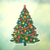 Klassieke Kerstboom Raamfolie Raamsticker (Vel 3)