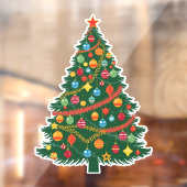 Klassieke Kerstboom Raamfolie Raamsticker (Vel 2)