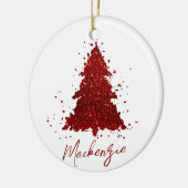 Klassieke kerstboom | Rich Crimson Red Custom Keramisch Ornament (Links)