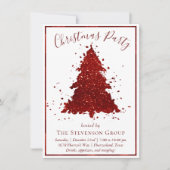 Klassieke kerstboom | Rich Crimson Red Party Feestdagenkaart (Voorkant)