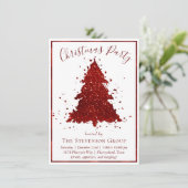 Klassieke kerstboom | Rich Crimson Red Party Feestdagenkaart (Staand voorkant)