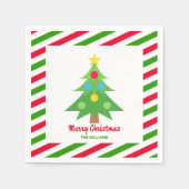 Klassieke kerstboom rood en groen feestpapier servet (Voorkant)
