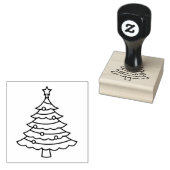 Klassieke kerstboom rubberstempel (Gestempeld)