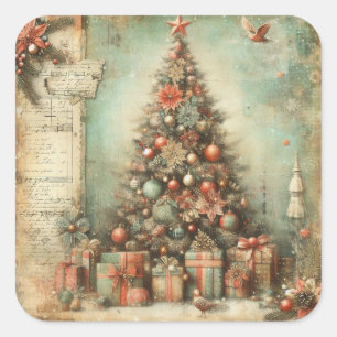 Klassieke kerstboom Stickers