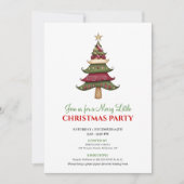 Klassieke kerstboom uitnodigingen voor kerstfeest (Voorkant)